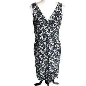 London Style Collection Women’s Dress Size 10 Layered Sleeveless Black White